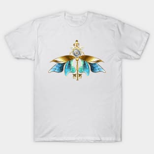 Steampunk Key with Blue Wings T-Shirt